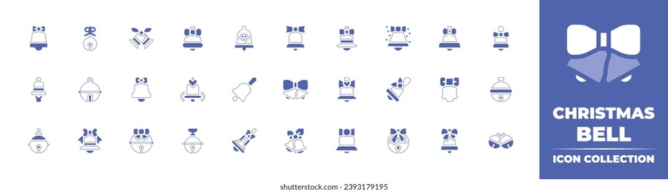 Christmas bell icon collection. Duotone style line stroke and bold. Vector illustration. Containing bell, christmas bell, christmas, wedding bells, bells, jingle, packard, sleigh bell.