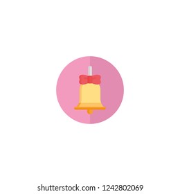 Christmas bell icon. Flat design. Mobile application icon.