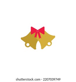 Icono de campana navideña Ilustración de diseño plano