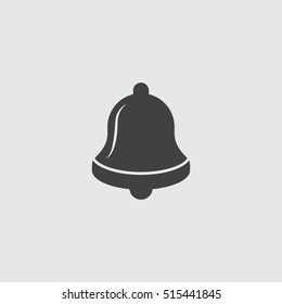 Christmas bell icon icon in a flat design in black color. Vector illustration eps10