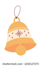 christmas bell icon flat isolated