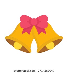 Christmas Bell Icon Flat Vector Illustration