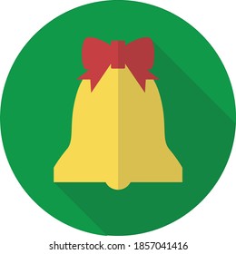 Christmas bell icon green red