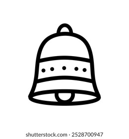 Christmas Bell Icon, Bell Icon Illustration, Hand Drawn Christmas Decoration Bell Vector