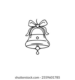 Christmas bell icon illustration on white