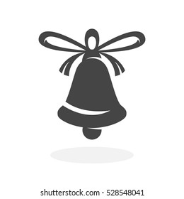 Christmas bell icon isolated on white background. Christmas bell vector logo. Flat design style. Modern vector pictogram for web graphics - stock vector
