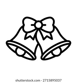 Christmas Bell Icon Line Vector Illustration