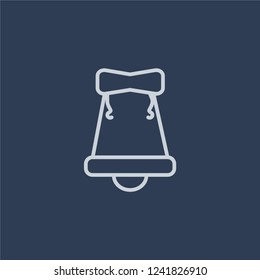Christmas bell icon. Christmas bell linear design concept from Christmas collection. Simple element vector illustration on dark blue background.