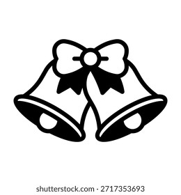Christmas Bell Icon Mixed Vector Illustration