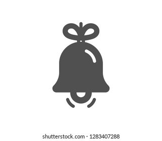 Christmas bell icon. New year tree decoration sign. Quality design element. Classic style icon. Vector