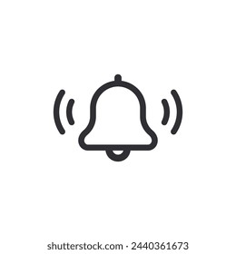 Christmas bell. Bell icon. Notification sign. New year symbol. Alert sign. Signal symbol. Alarm sign. Reminder icon. Vector bell. Incoming message. Ringtone sign. Notice icon. Ringing bell. Logo 