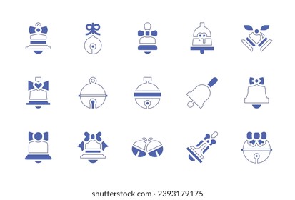 Christmas bell icon set. Duotone style line stroke and bold. Vector illustration. Containing christmas bell, bell, christmas, wedding bells, packard, bells, jingle, sleigh bell, christmas.