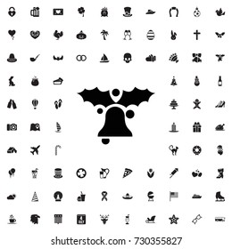 Christmas bell icon. set of filled holiday icons.