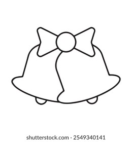 Christmas Bell Icon Silhouette Vector Art