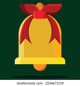 Christmas bell icon. Subtable to place on happy christmas day, celebration, etc.