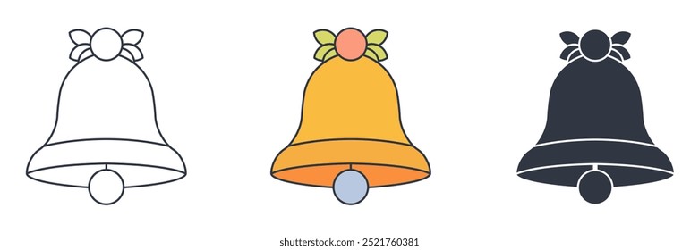 Christmas Bell icon symbol vector illustration isolated on white background