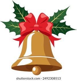 Christmas bell icon template vector illustration design in flat style