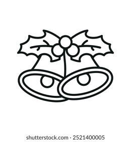 Christmas bell icon vector basic design simple and modern concept graphic