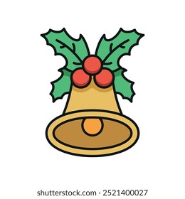 Christmas bell icon vector basic design simple and modern concept graphic