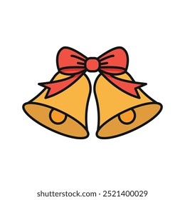 Christmas bell icon vector basic design simple and modern concept graphic
