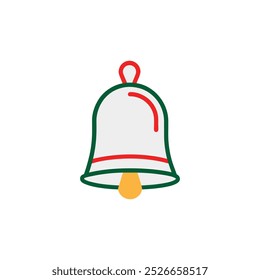 Christmas bell icon vector basic design simple.