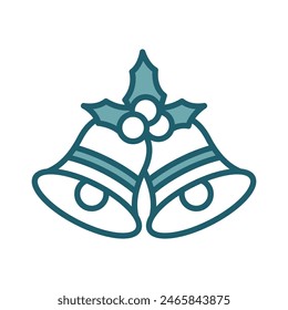 Plantilla de diseño de Vector de ícono de campana de navidad simple y limpia
