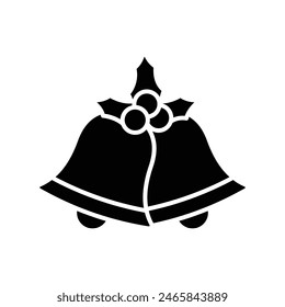 Plantilla de diseño de Vector de ícono de campana de navidad simple y limpia