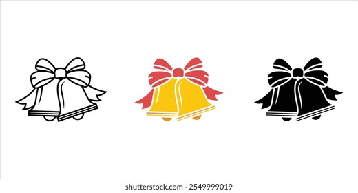 Christmas Bell Icon Vector. Festive Holiday Design. Decorative Bell Graphics, Holiday Symbols for Cards. Seasonal Artwork. Jingle Bell Illustration. Christmas Decoration Icons vector illustration