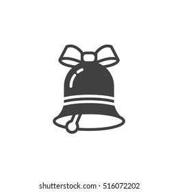 Christmas Bell icon vector, filled flat sign, solid pictogram isolated on white, logo illustration