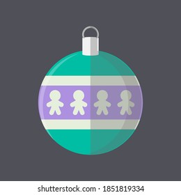 Fondo plano del icono de la campana de Navidad
