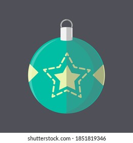 Fondo plano del icono de la campana de Navidad