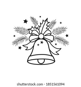 Christmas bell icon vector illustration