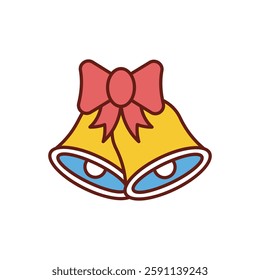 Christmas bell icon vector stock illustration