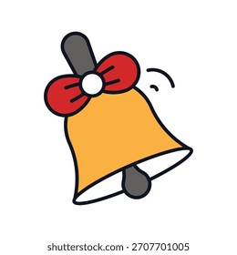 Christmas Bell icon with white background vector stock illustration