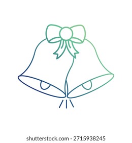 Icono de campana de Navidad con fondo blanco Vector Ilustración de stock