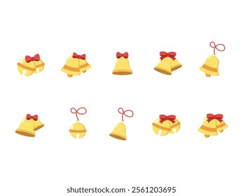 Christmas Bell Illustration Element Set