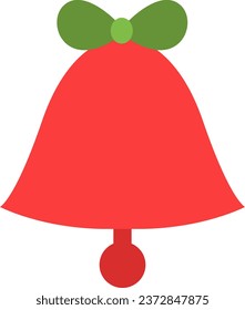 campana de Navidad, ilustración o icono, vector sobre fondo blanco.