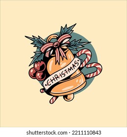christmas bell illustration vector design