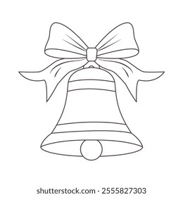 Christmas bell isolated on a white background. Winter and New Year's design concept.  Vector illustration. It can be used in web design, social media, and advertising.