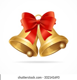 Christmas Bell Isolated on White Background. Vector illustration