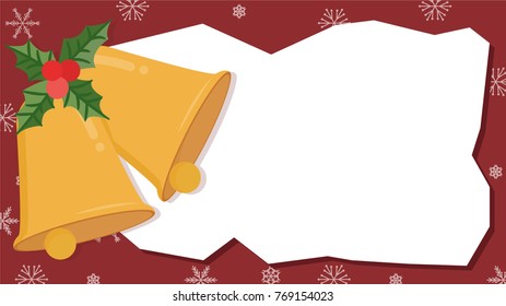 Christmas bell label vector. free space for text.
