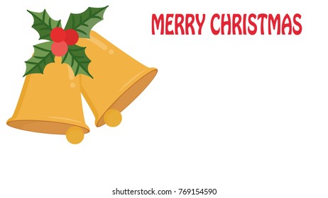 Christmas bell label vector. free space for text.