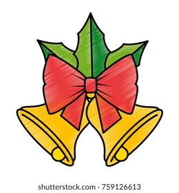 christmas bell with leafs