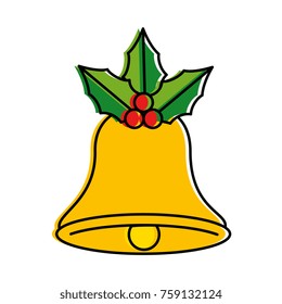 christmas bell with leafs