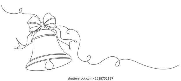 Christmas bell line art. Christmas decoration line art