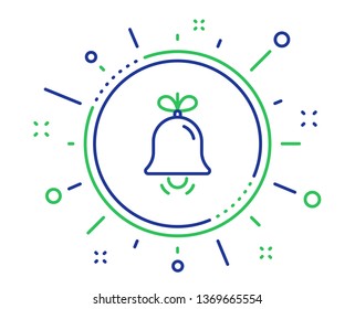 Christmas bell line icon. New year tree decoration sign. Quality design elements. Technology bell button. Editable stroke. Vector