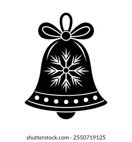 Christmas bell logo silhouette vector illustration