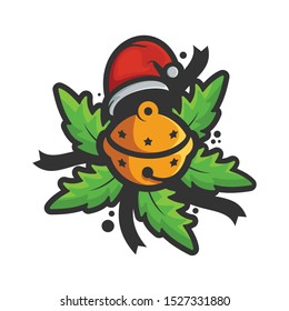 christmas bell logo vector design awesome icon mascot