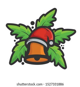 christmas bell logo vector design awesome icon mascot