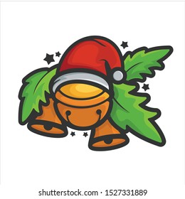 christmas bell logo vector design awesome icon mascot